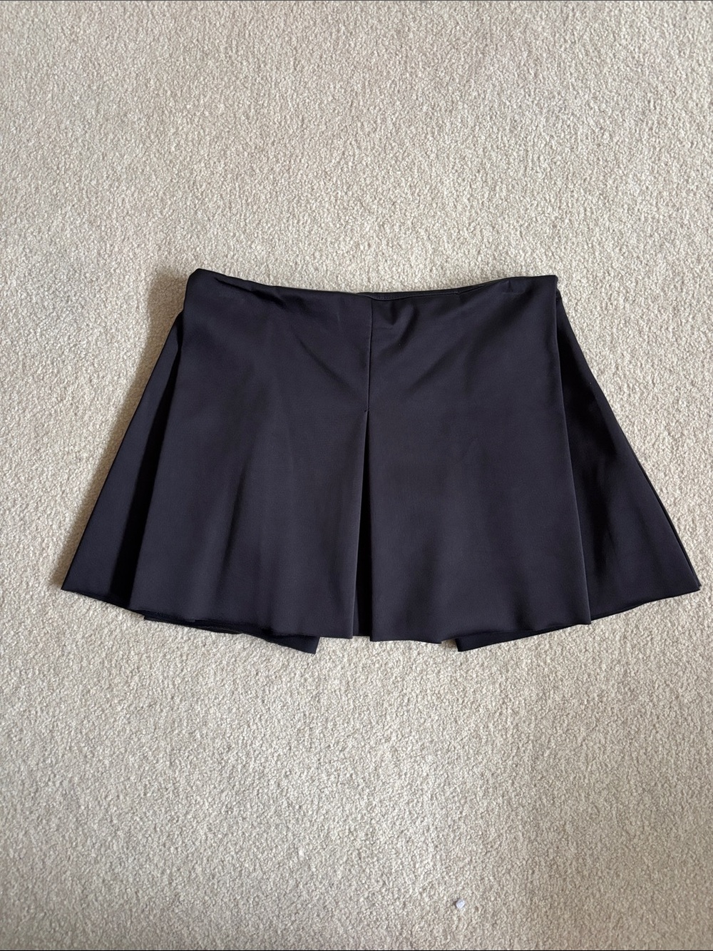 Zara Black structured pleated Mini Skirt